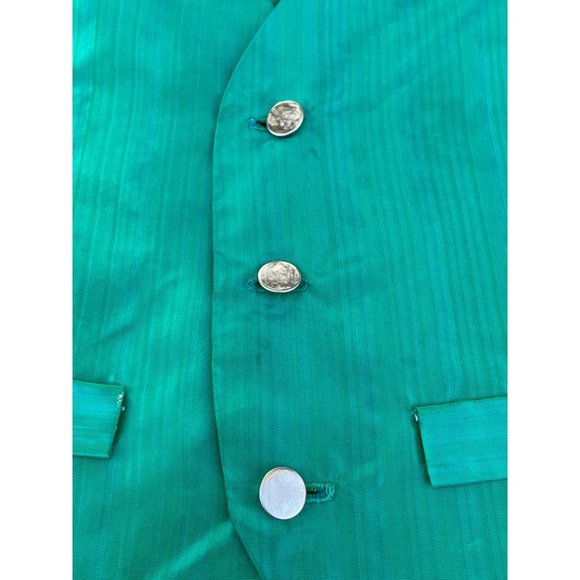 Vintage Boys Shiny Green Taffeta Vest - Picture 5 of 11
